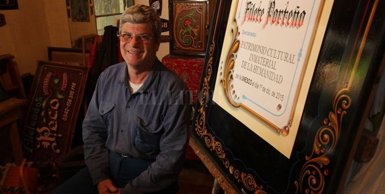 Peco el fileteador: custodio santafesino de un oficio que es Patrimonio de la Humanidad