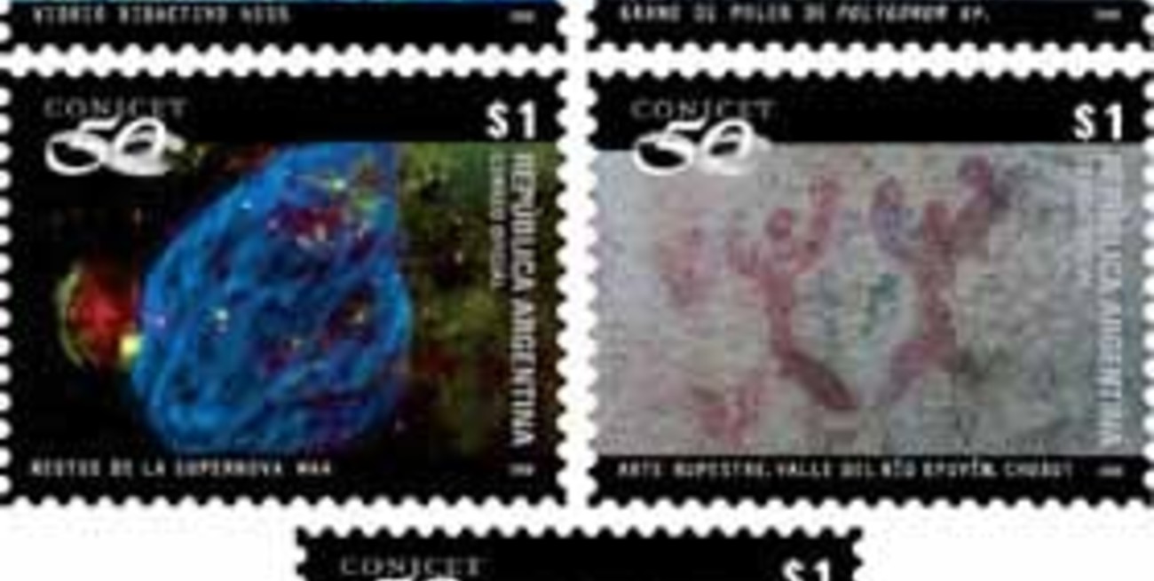 Estampillas por los 50 años del Conicet