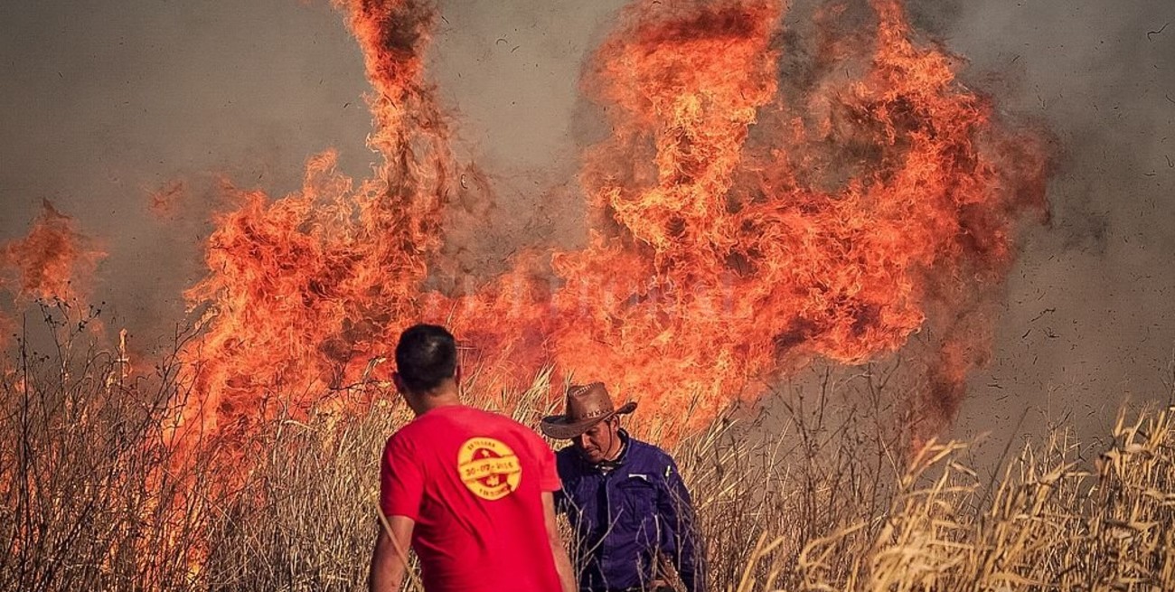 Realizan 2 operativos simultáneos para controlar focos de incendios en las islas