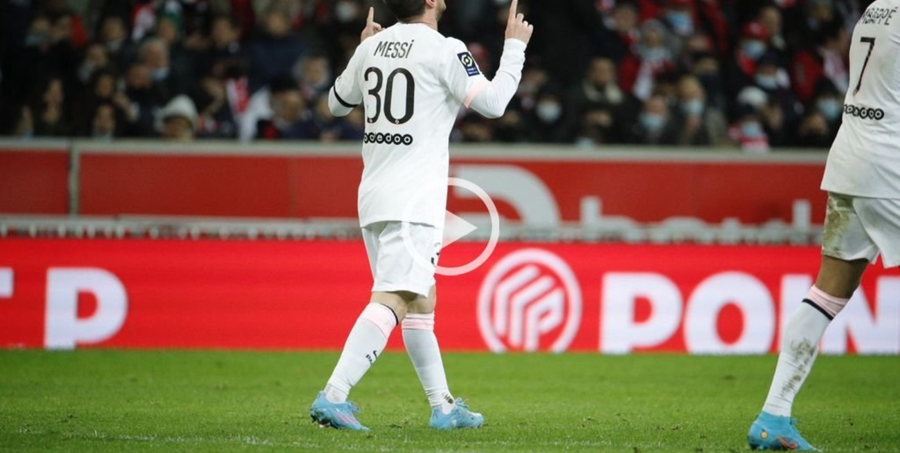Messi convirtió su primer gol del año en la goleada de PSG ante Lille