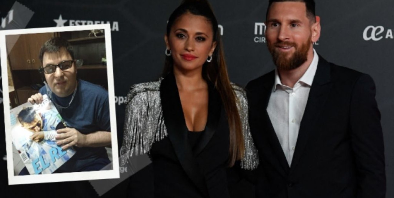 Messi le regalo unos lentes especiales a un joven rafaelino no vidente