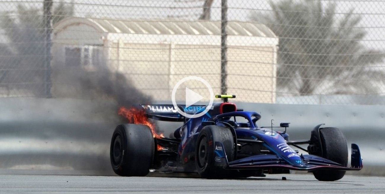 Video: susto en la F1 tras el incendio del auto de Latifi
