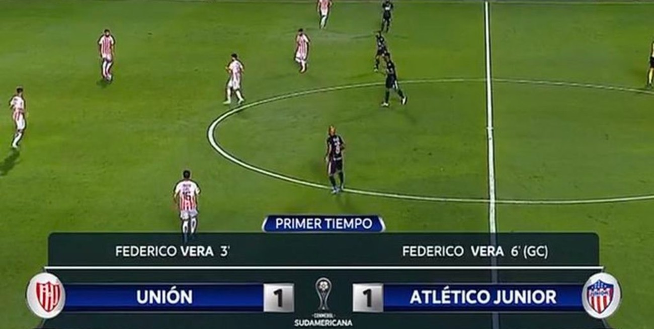 Insólito: en sólo tres minutos, Federico Vera convirtió un gol en cada arco en Unión-Junior