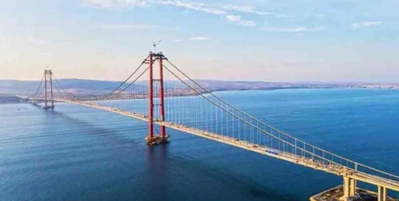Quedó inaugurado el puente colgante más largo del mundo entre Europa y Asia