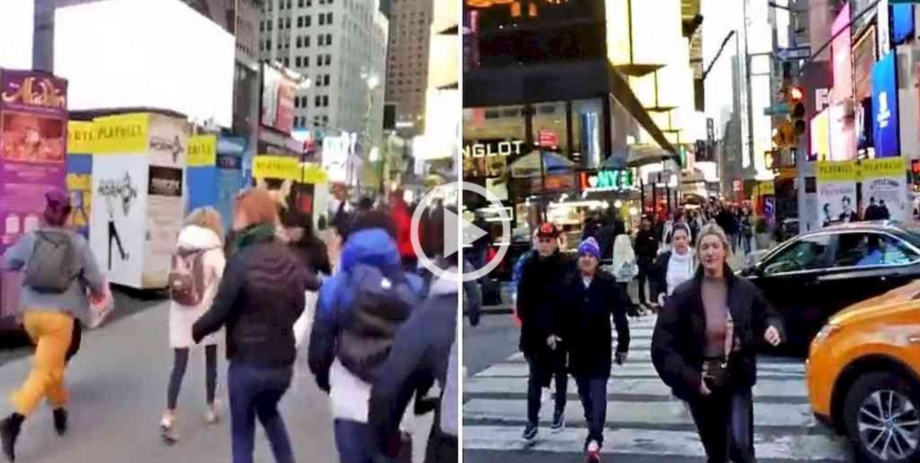 Video: fuertes explosiones en alcantarillas generaron pánico en el Times Square en Nueva York