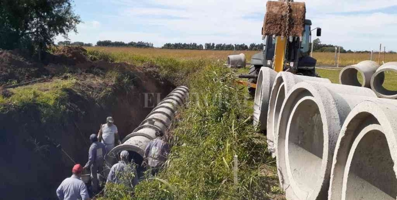 Franck amplía obras hídricas, con un nuevo entubado en el sector este