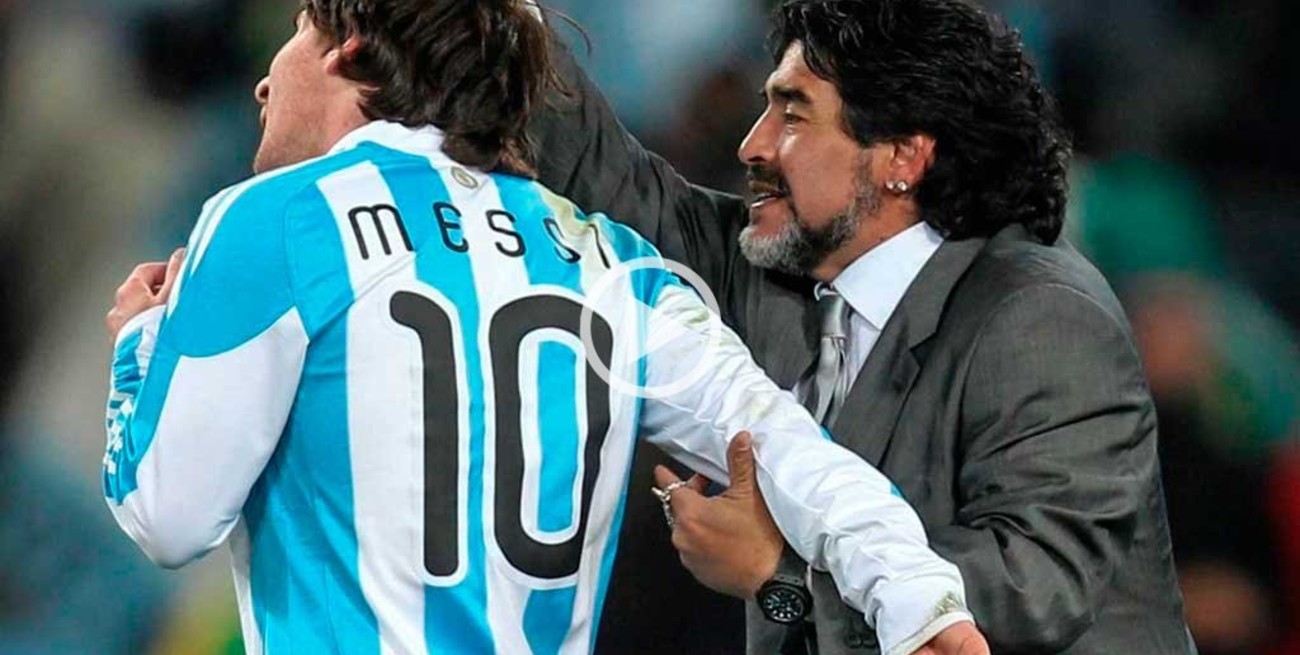 Increible video de la FIFA: Maradona asiste a Messi para un golazo