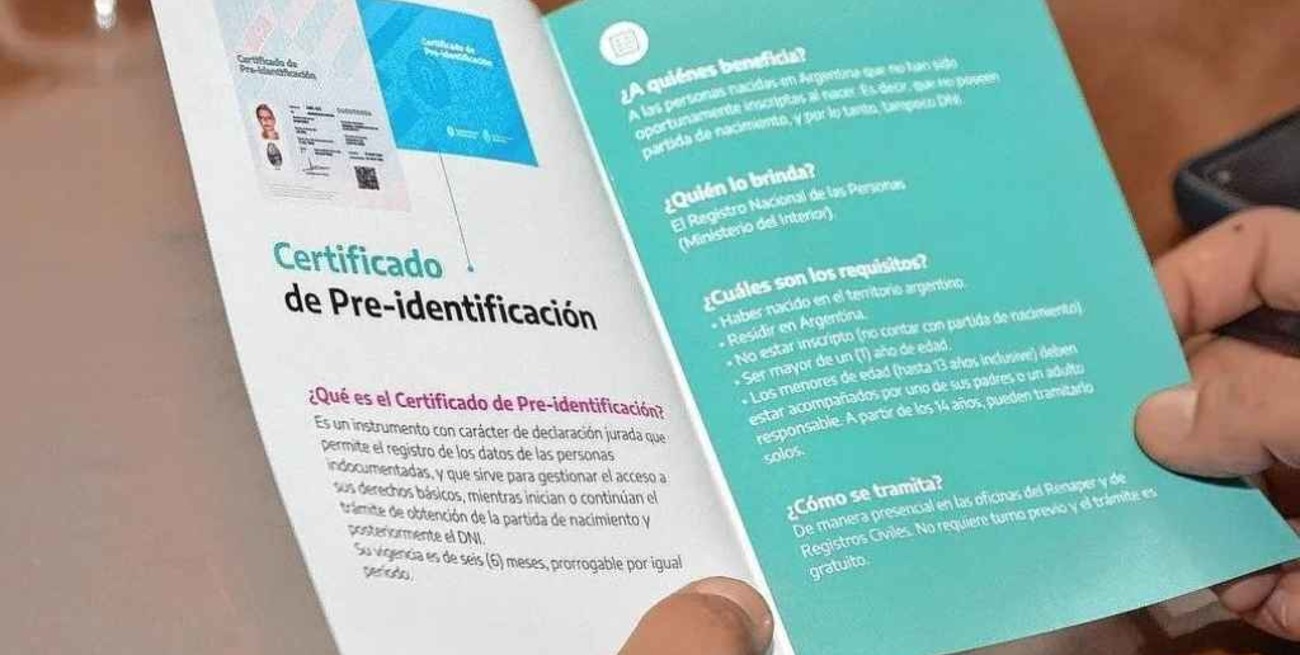 Personas indocumentadas de Entre Ríos podrán acceder a su DNI