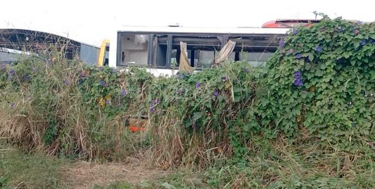 Robaron la rueda de un colectivo pero no llegaron lejos