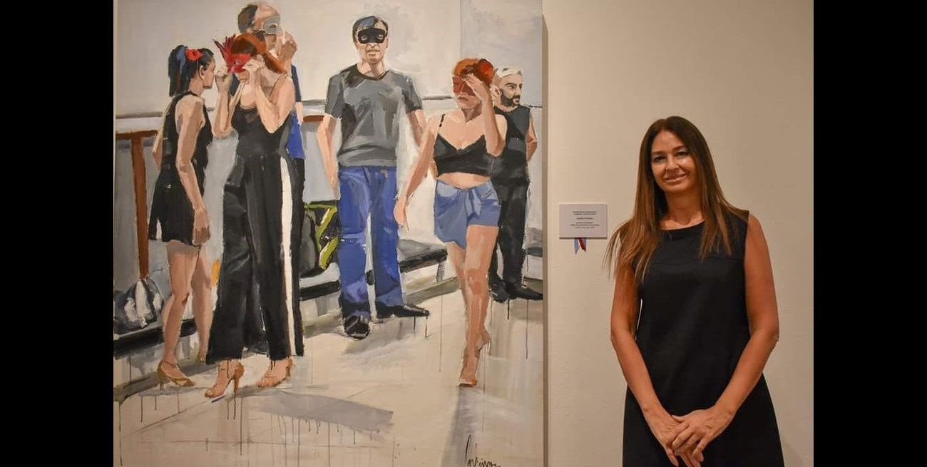 Pintura en vivo en la galería AG Arte