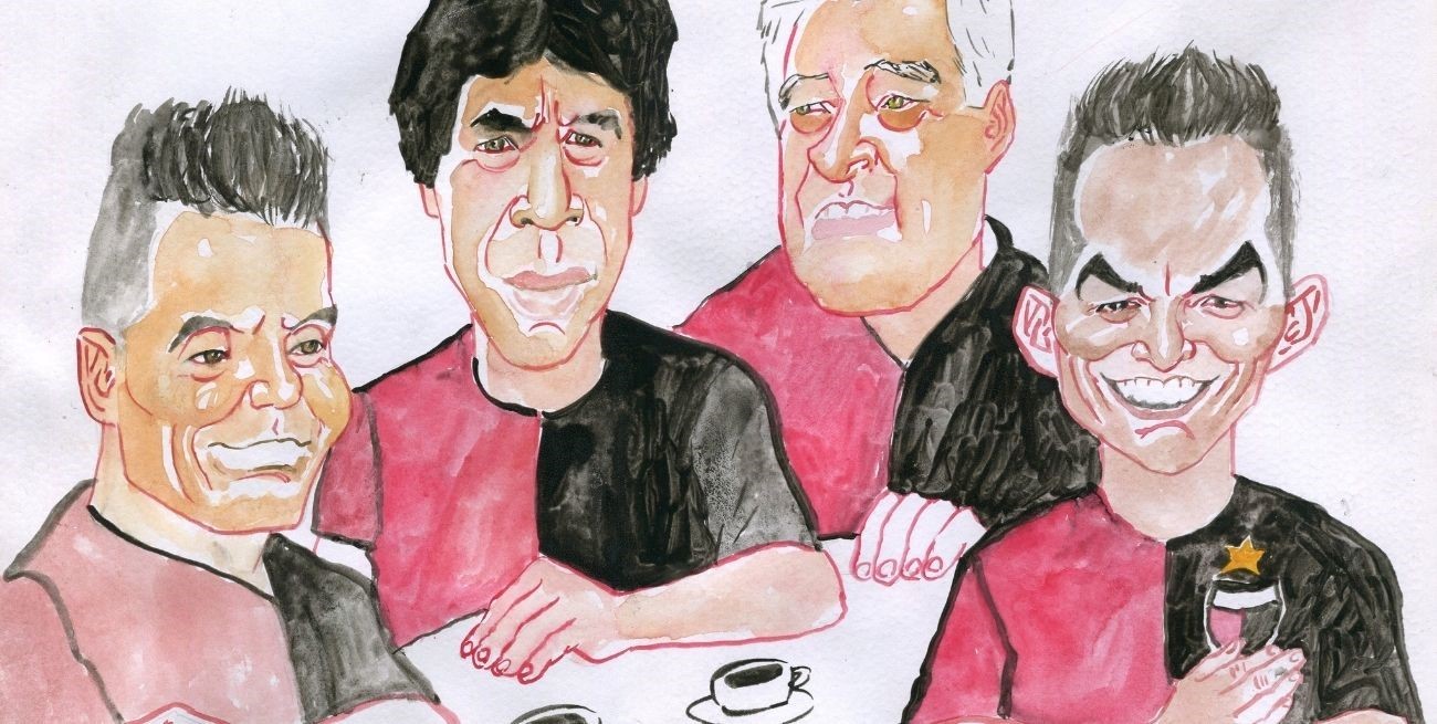 La imaginaria mesa de los ídolos en el festejo de Colón campeón