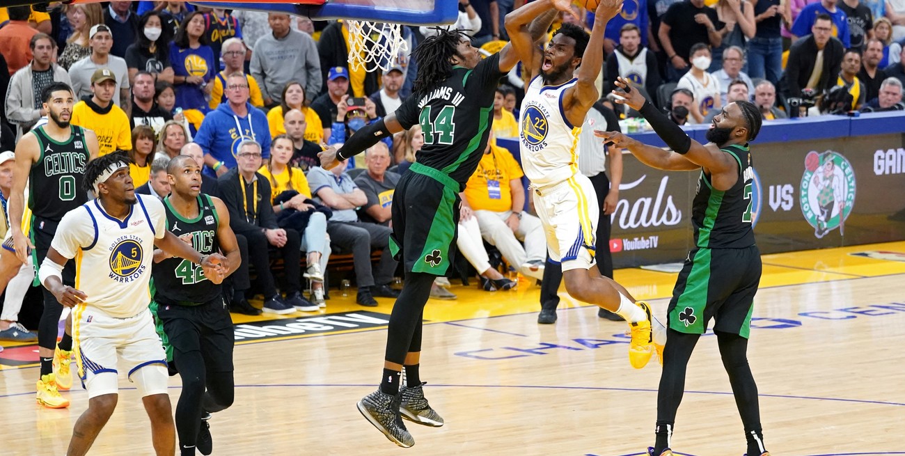 Golden State ganó el quinto partido contra Boston Celtics por 104-94 y está a uno del anillo