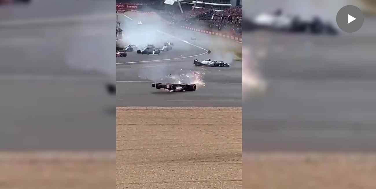 Video: así se vivió el accidente de Guanyu Zhou desde la tribuna