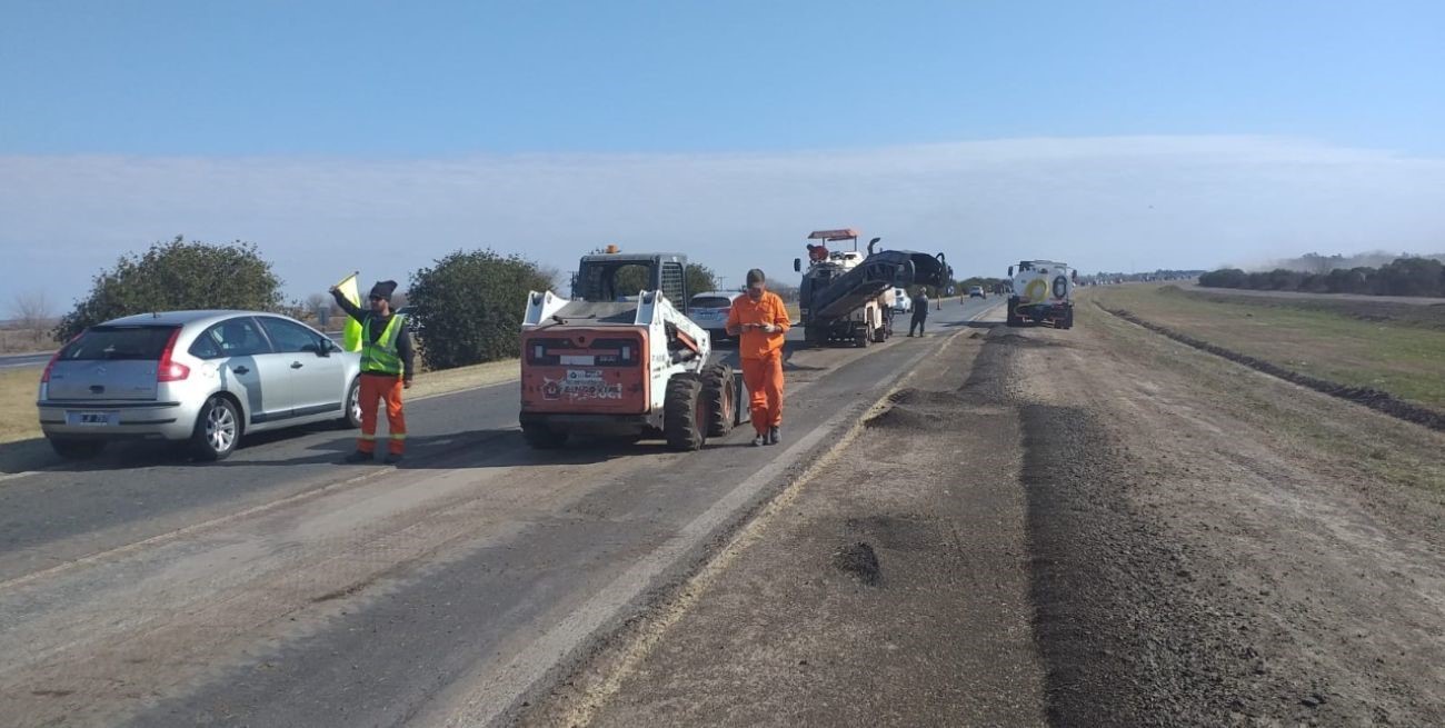 Trabajos en la autopista Rosario-Córdoba en Roldán