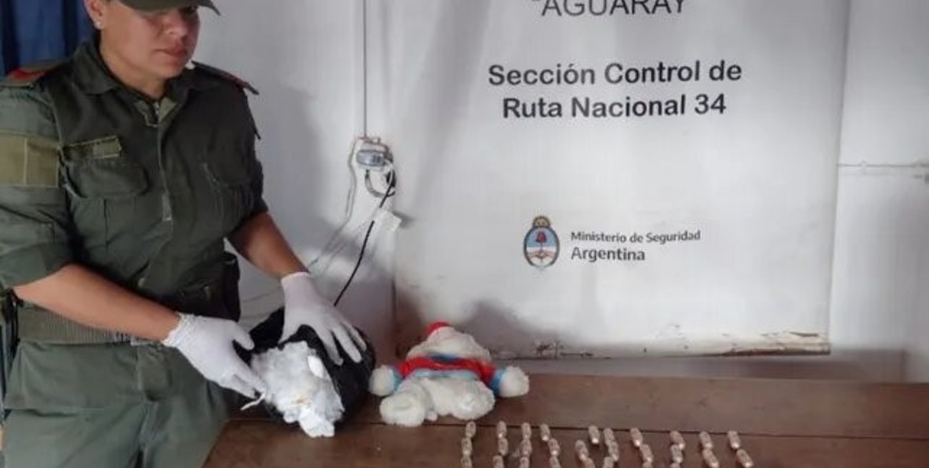 Secuestraron un oso de peluche con 55 cápsulas de cocaína en su interior