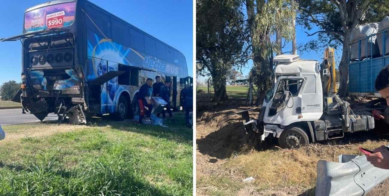 Un camión chocó al micro que trasladaba al plantel de Unión a Córdoba