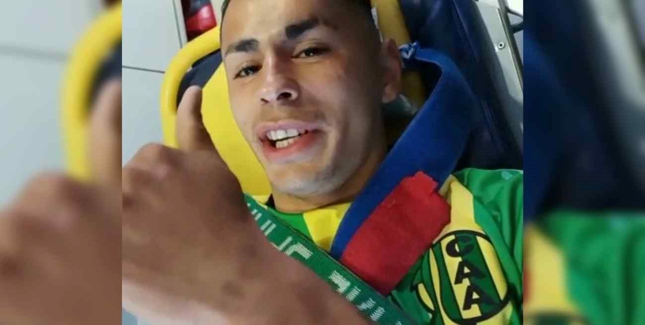 Habló Ian Escobar tras el duro choque en Aldosivi - Lanús: "Me desperté y no sabia qué pasaba"