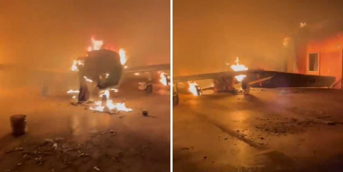 Video: un grupo mapuche incendió cuatro avionetas y una casa en Chile