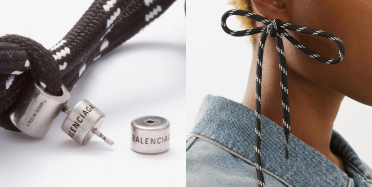 Balenciaga convirtió el cordón de unos zapatos en aros: el nuevo accesorio que despertó polémica 
