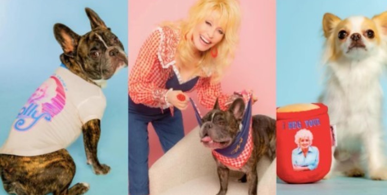 Dolly Parton lanzó "Doggy", su línea de ropa para mascotas