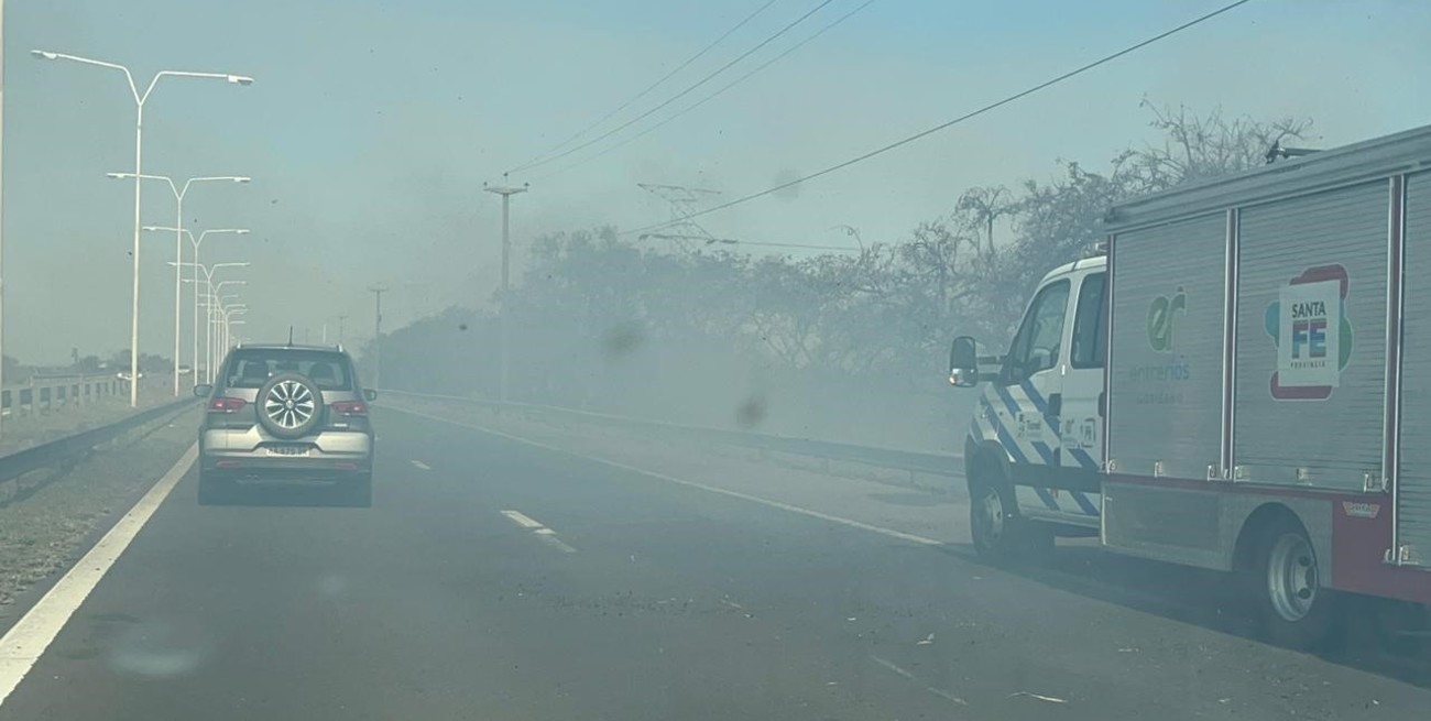 Un incendio a la vera de la ruta 168 demoró el tráfico a la altura de Colastiné Sur