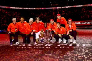 El equipo de Resto del Mundo se quedó con el trofeo. Crédito: Reuters/Andrew Boyers