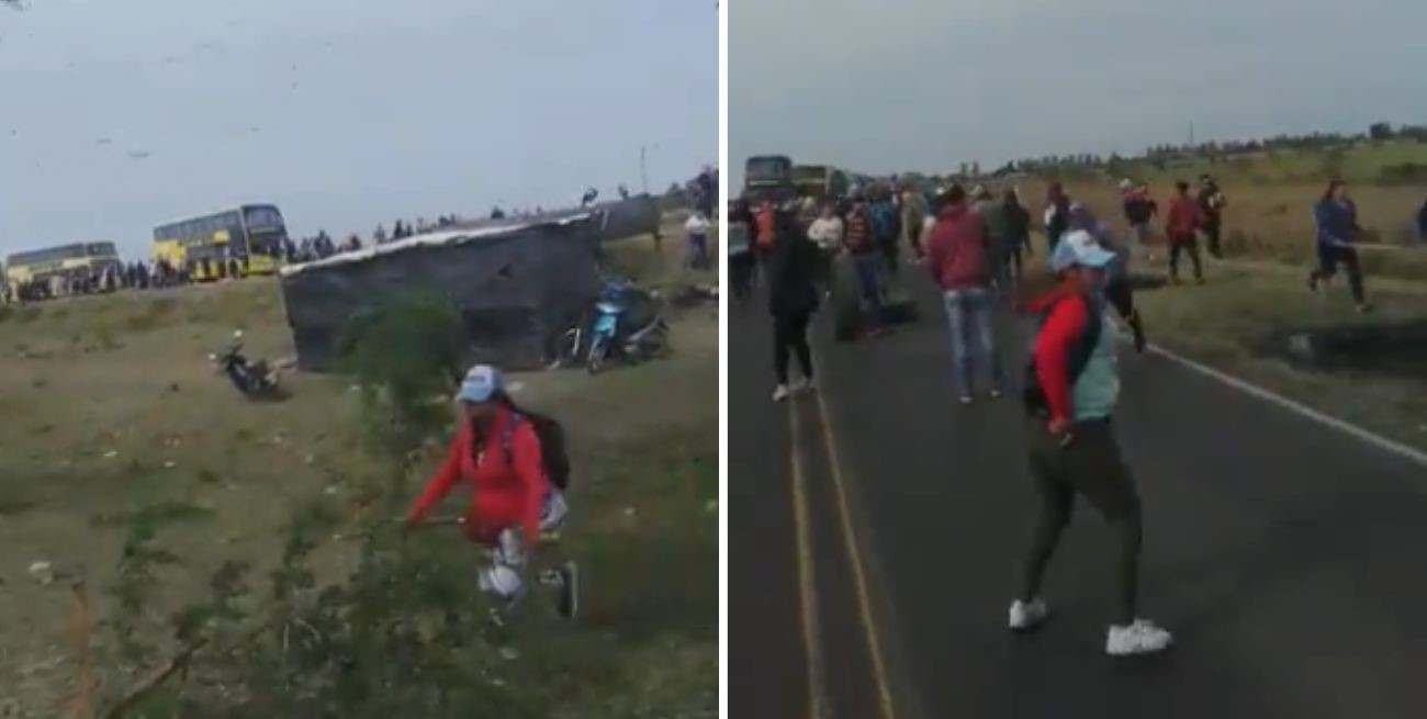 Video: batalla campal entre la barra de Talleres de Córdoba y manifestantes del Polo Obrero