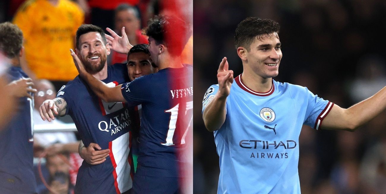 Champions League: golazo de Messi en el empate de PSG y aporte de Julián Álvarez a la goleada del City