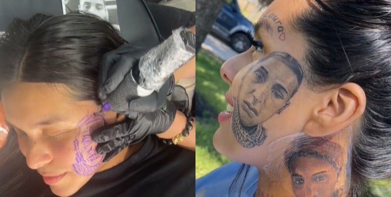 Le perdonó una infidelidad y se tatuó su rostro en la cara
