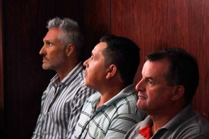 Pachelo (izquierda) al momento de escuchar el veredicto. Crédito: Daniel Dabove / Télam