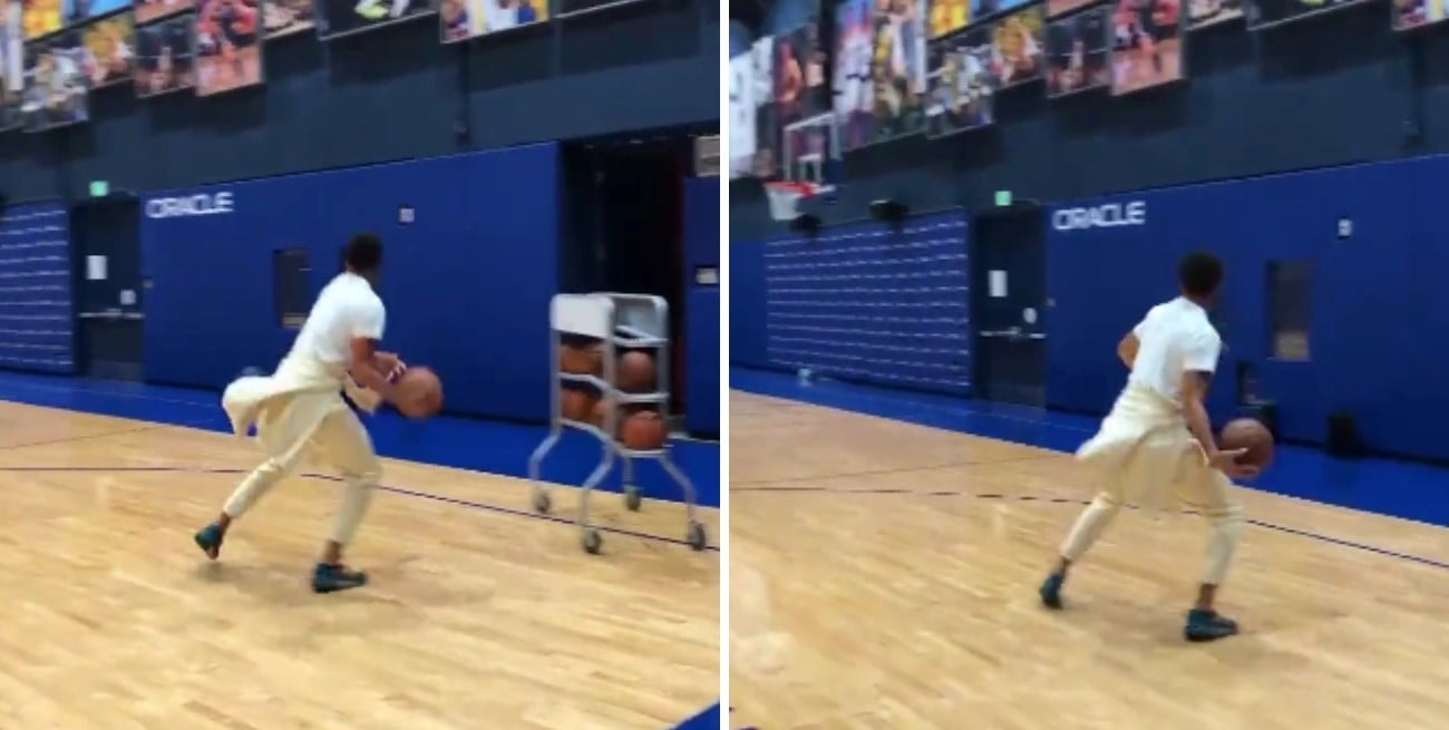 Stephen Curry y sus cinco tiros consecutivos metidos de un lado a otro de la cancha