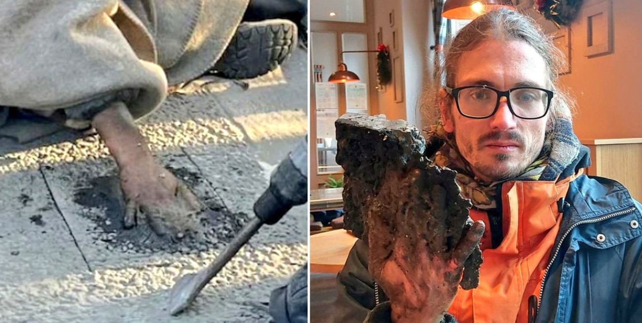 Un "ecoactivista" alemán se pegó al asfalto en señal de protesta