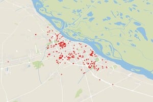 El mapa que refleja la cantidad de crímenes que se registraron en 2022 en el departamento Rosario. 