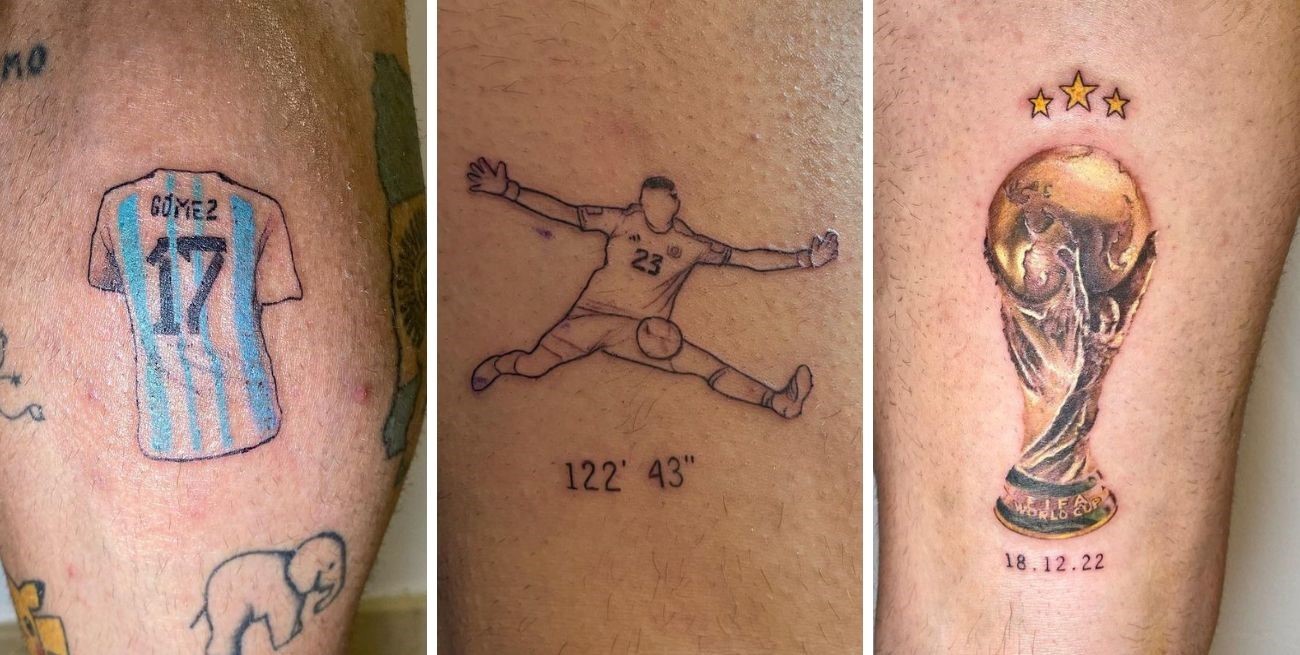 Los tatuajes del "Papu" Gómez: su remera, la copa y la atajada del "Dibu" ante Francia