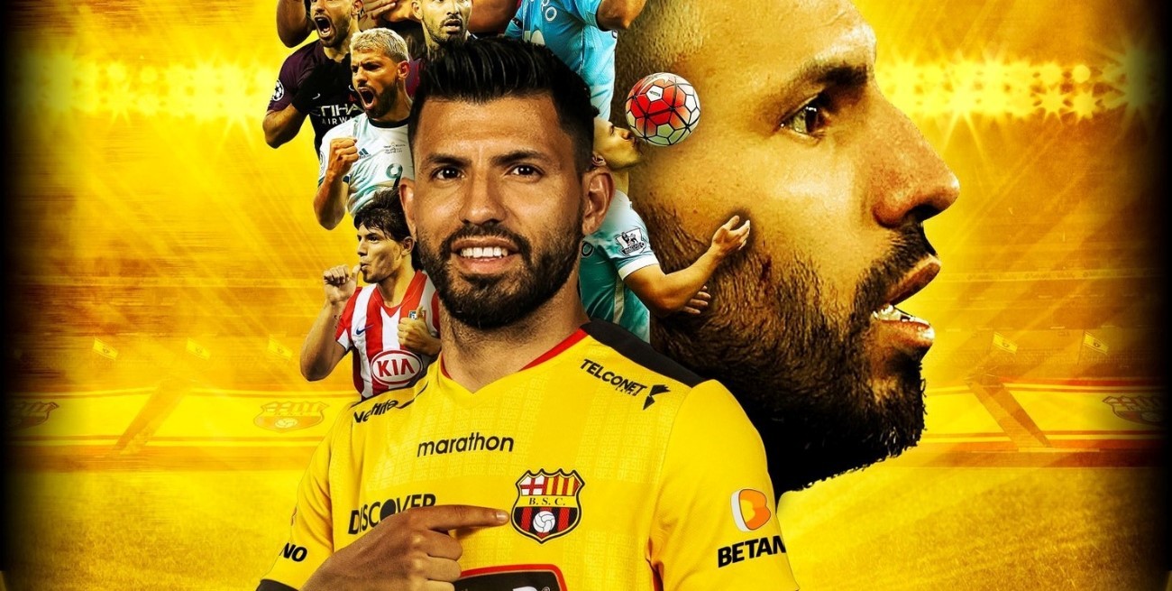 Sergio "Kun" Agüero volverá a las canchas con el Barcelona de Ecuador en la Noche Amarilla