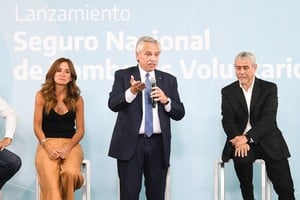 El mandatario este martes en el acto en Avellaneda. Crédito: Presidencia