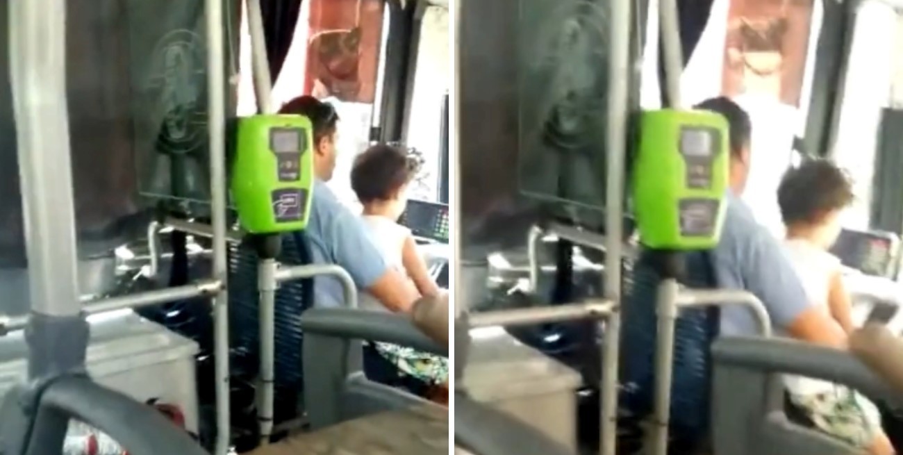Video: suspendieron a un colectivero por manejar con un nene alzado en Buenos Aires