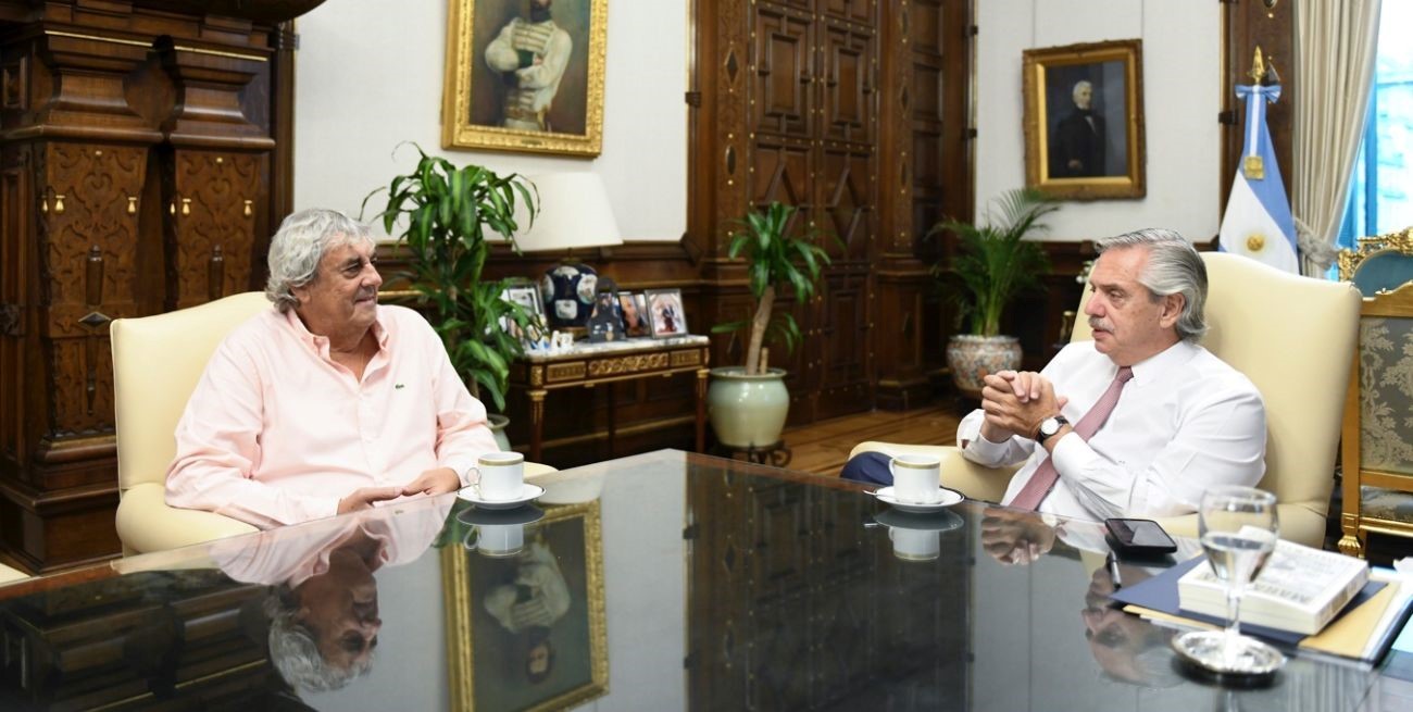 El presidente Alberto Fernández recibió en su despacho de Casa Rosada a Sergio Romero