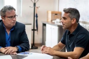 Saleme durante la reunión con Gainza.