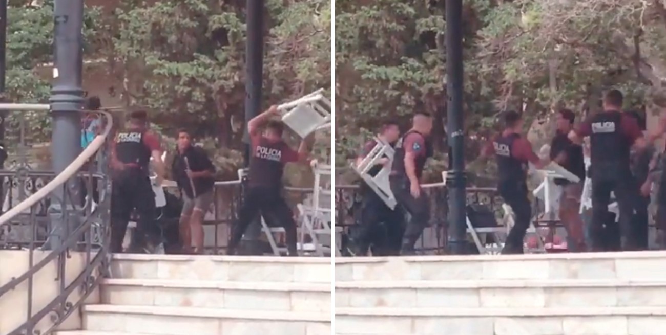 Video: la policía de Buenos Aires detuvo a un hombre a sillazos