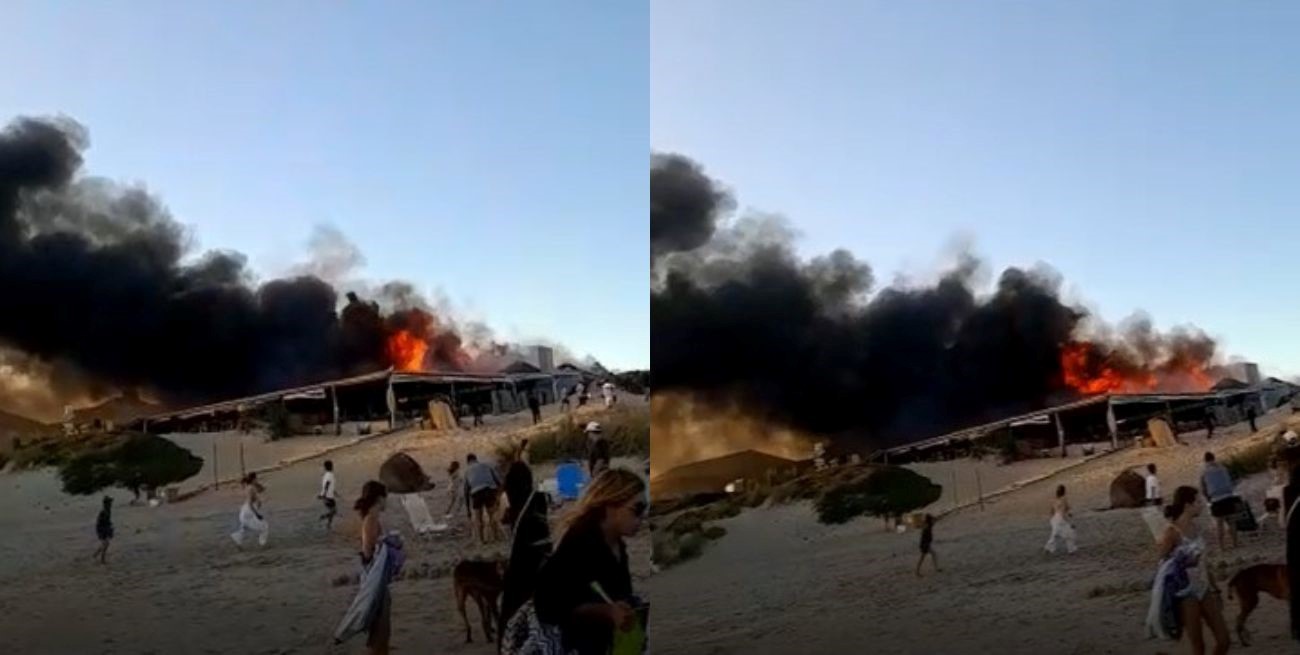 Video: feroz incendio en reconocido restaurante de Punta del Este 