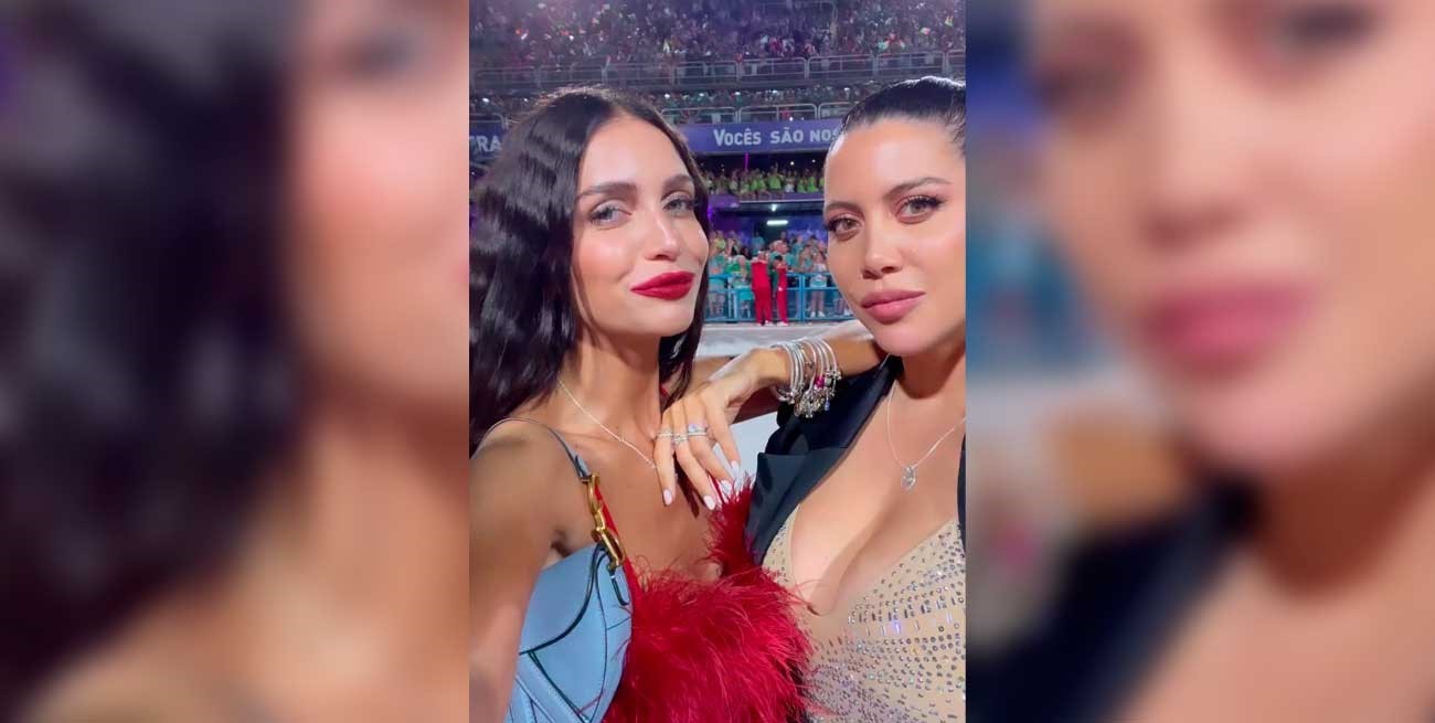 Las hermanas Wanda y Zaira Nara se animaron al samba en el carnaval de Río de Janeiro