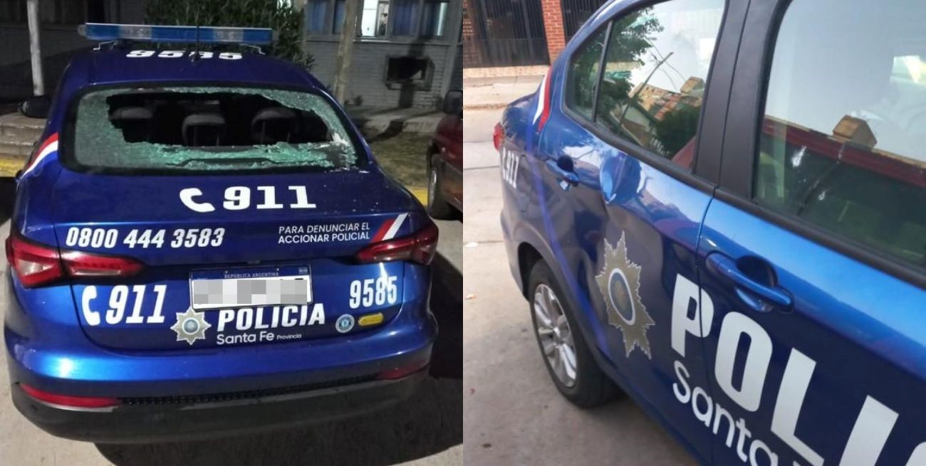 Santa Fe: iban en busca de unos asaltantes y les destrozan el patrullero a piedrazos