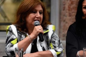 El último mensaje de Cantero como ministra, en un acto llevado a cabo en el Molino. Crédito: Guillermo Di Salvatore