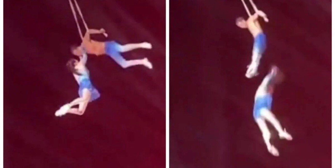 Video: una trapecista cayó al vacío y murió durante un show en vivo en China