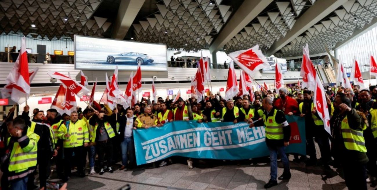 Alemania: una nueva huelga del transporte paralizó tres aeropuertos