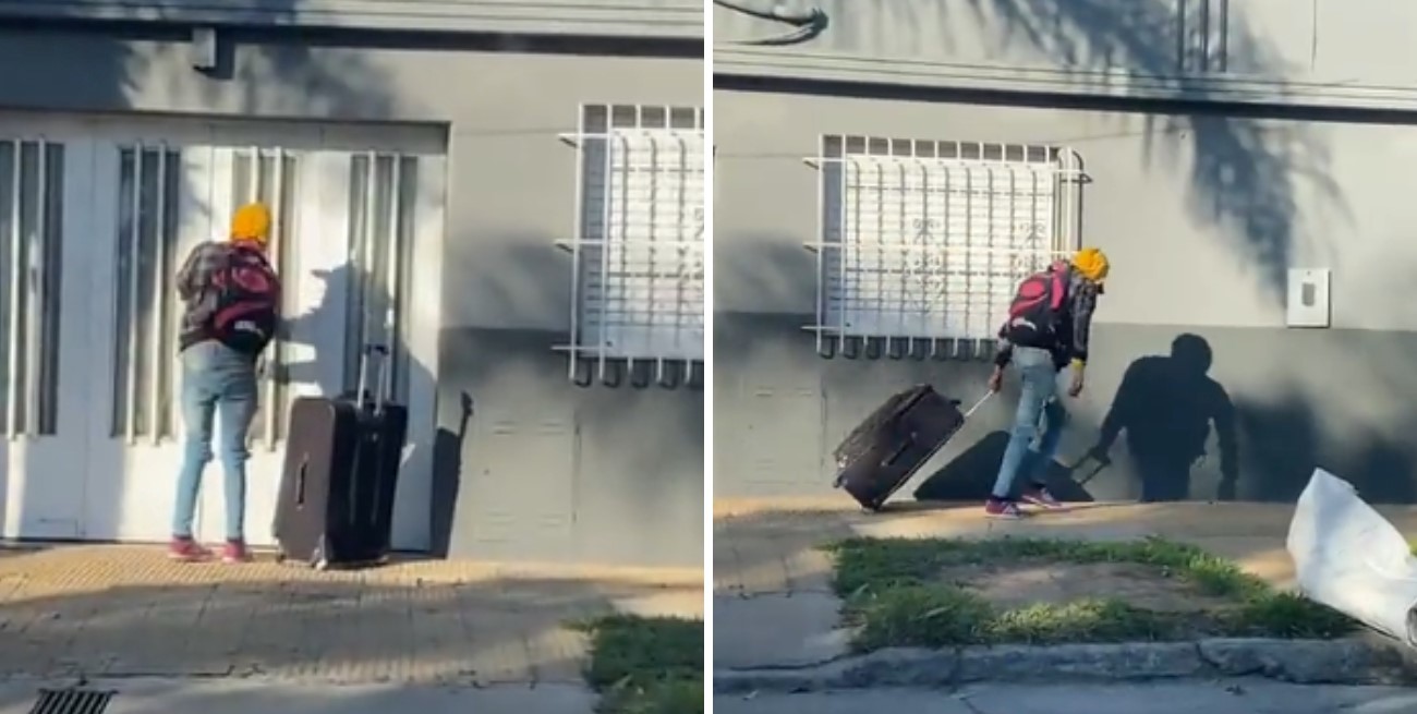 Ladrón fue filmado cuando robó una valija de una casa y escapó por la calle en barrio Fomento 9 de Julio