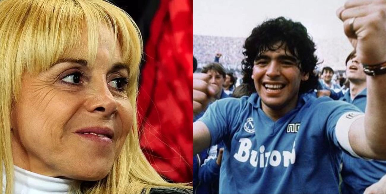 Claudia Villafañe festejó el título del Napoli y se lo dedicó a Diego Maradona