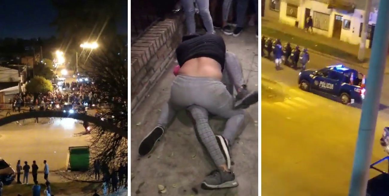 Lucha callejera, corridas y balas de goma: se conocieron más videos de la pelea entre dos chicas en Rosario