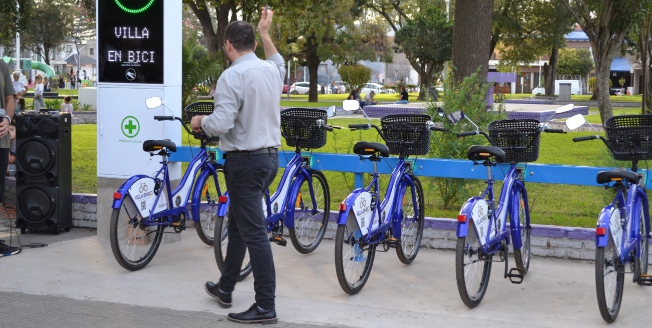 Villa Eloísa inauguró el primer punto de Eco Bicis